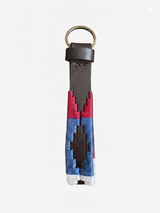 Hazy Blue Leather Loop Polo Key Rings