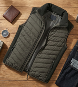 Hazy Blue Windermere Quilted Gilet with Fleece Collar