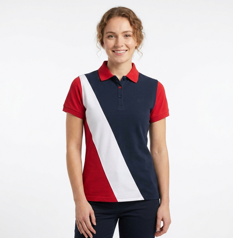 Hazy Blue Women's Striped Polo Shirt - Clare