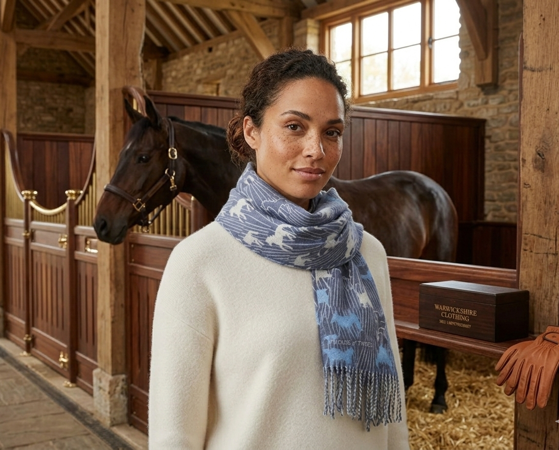 House of Tweed Ladies Womens Scarf - Horse