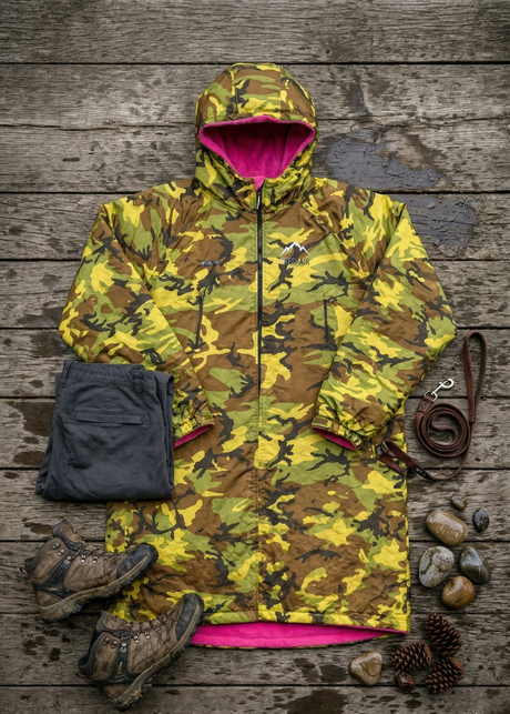 Hazy Blue Waterproof Adults All Weather Changing Robe - Camo Edition