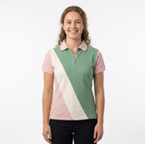 Hazy Blue Women's Striped Polo Shirt - Clare