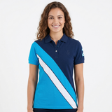 Hazy Blue Womens Short Sleeve Polo Shirt - Chloe II