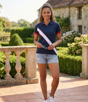 Hazy Blue Women's Striped Polo Shirt Carly
