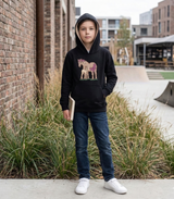 Hazy Blue Arabia Kids' Horse Hoodie - Mother & Foal Design