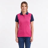 Hazy Blue Women's Plain Polo Shirt Mandy with Number 3 Detail