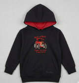 Hazy Blue Ryan Kids' Tractor Hoodie - "Just a Boy That Loves Tractors"