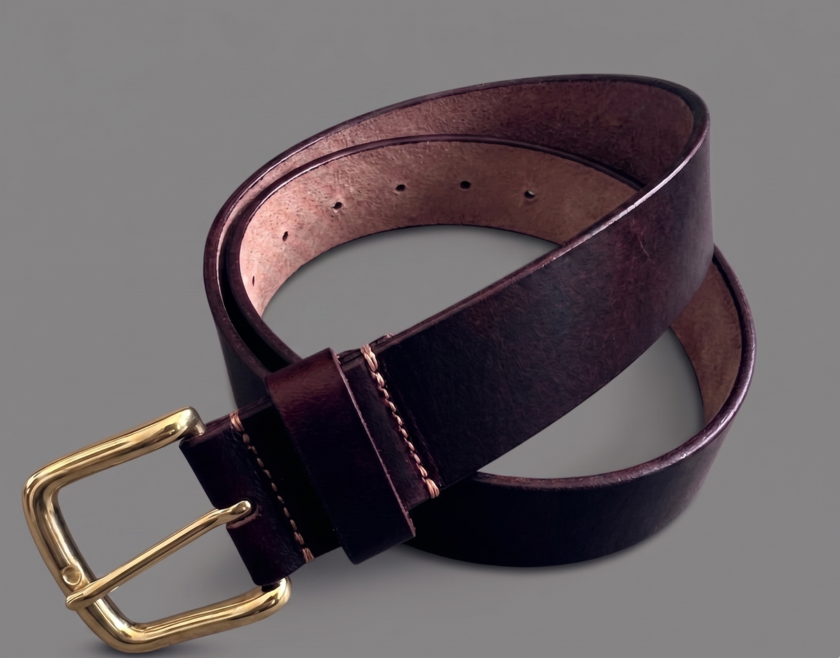 Hazy Blue Genuine Leather Belt - Plain