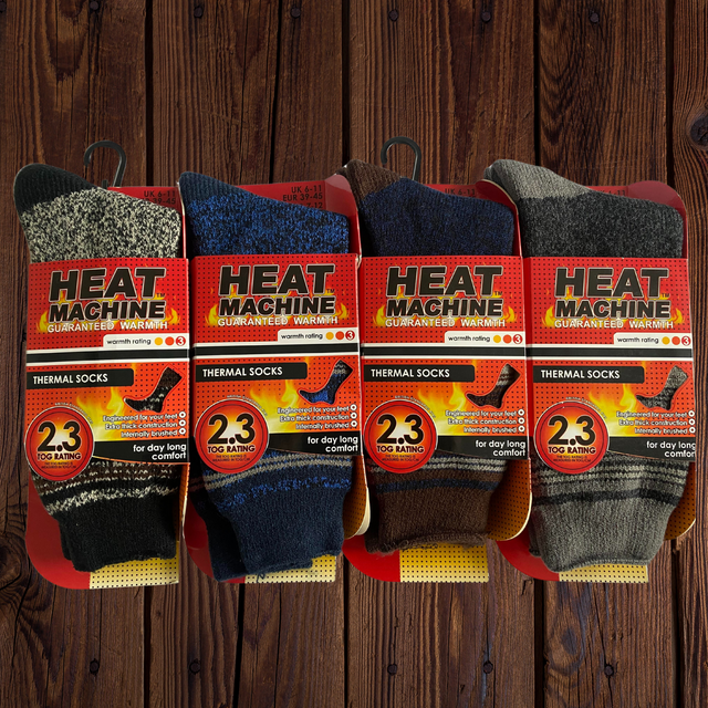 Mens Heat Machine Socks Thermal Tog 2.3 Warm Winter Socks 2627 - Premium clothing from Heat Machine - Just $5.99! Shop now at Warwickshire Clothing