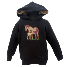 Hazy Blue Arabia Kids' Horse Hoodie - Mother & Foal Design - Just £14.99! Shop now at Warwickshire Clothing. 