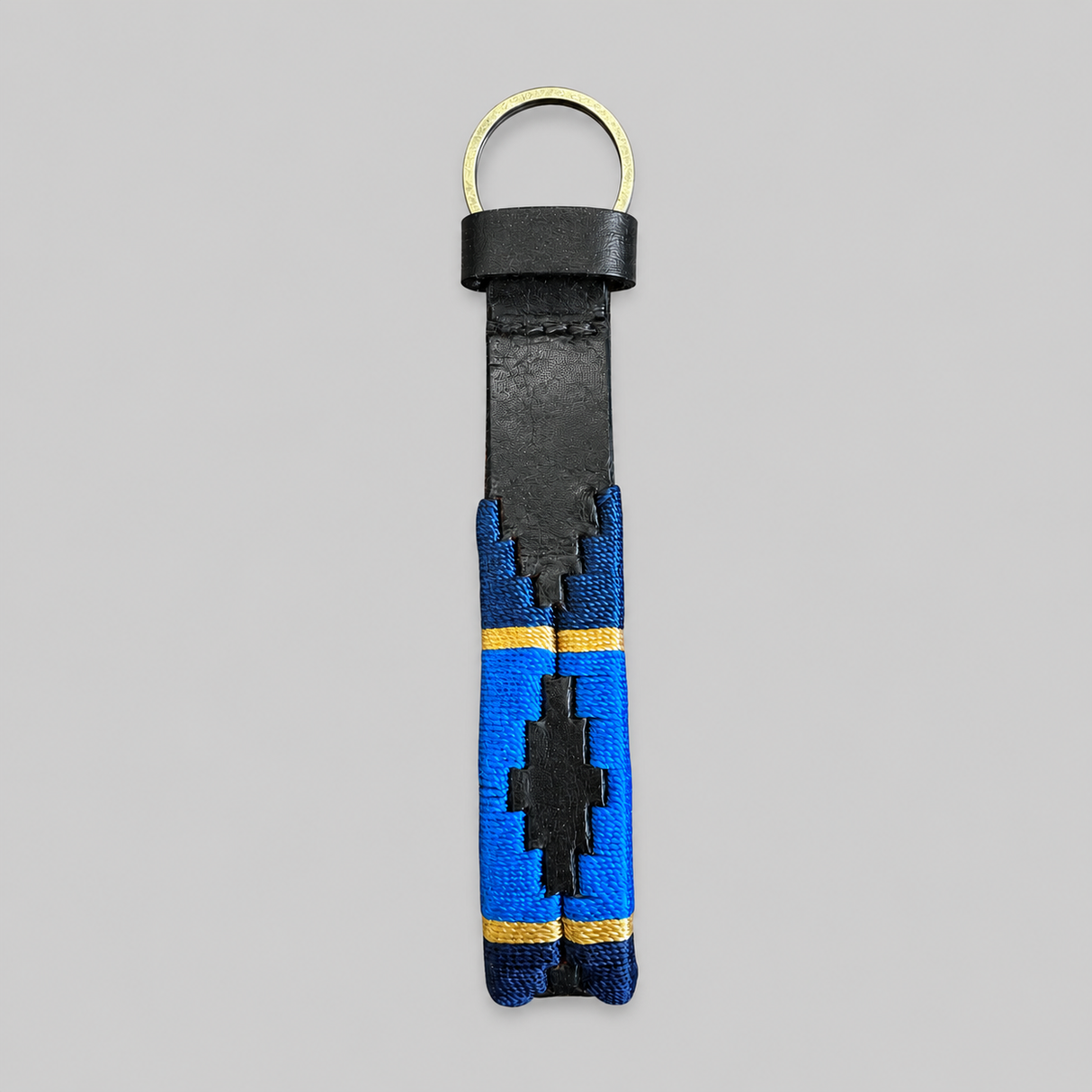 Hazy Blue Leather Loop Polo Key Rings