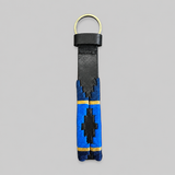 Hazy Blue Leather Loop Polo Key Rings
