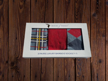 House of Tweed Luxury Mens Bamboo Socks | 3 Pairs Argyle - Just £14.99! Shop now at Warwickshire Clothing. 