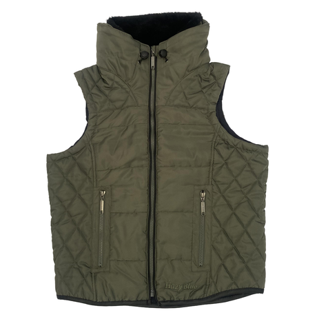 Hazy Blue Womens Anusha Quilted Gilet with Faux Fur Collar - Just £24.99! Shop now at Warwickshire Clothing. 