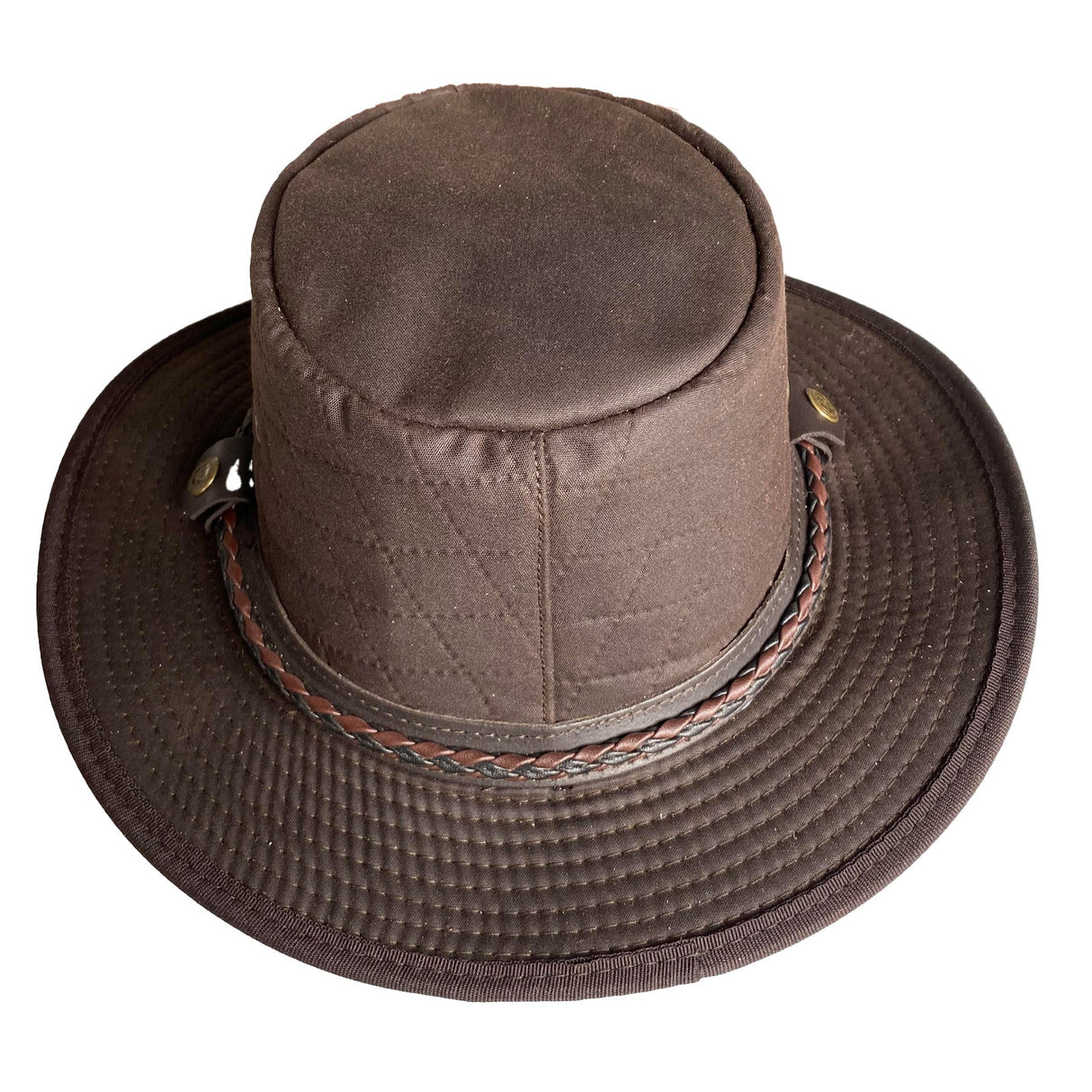 Hazy Blue Quilted Waxed Cotton Outback Bush Hat - Davenport - Just £34.99! Shop now at Warwickshire Clothing. 