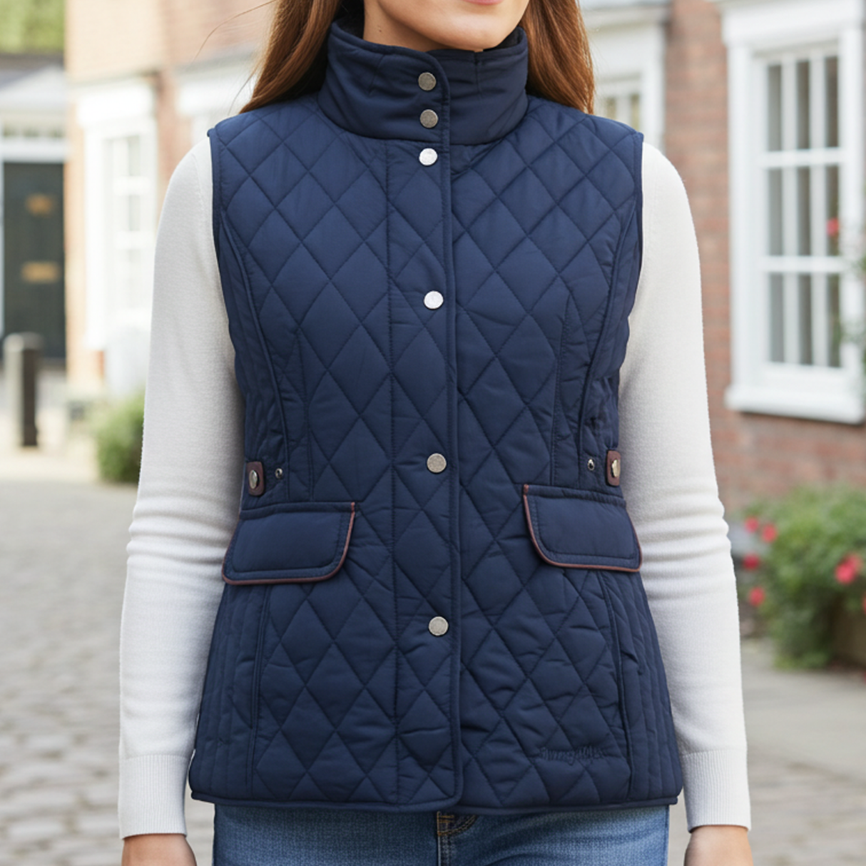 Hazy Blue Joanne Quilted Gilet