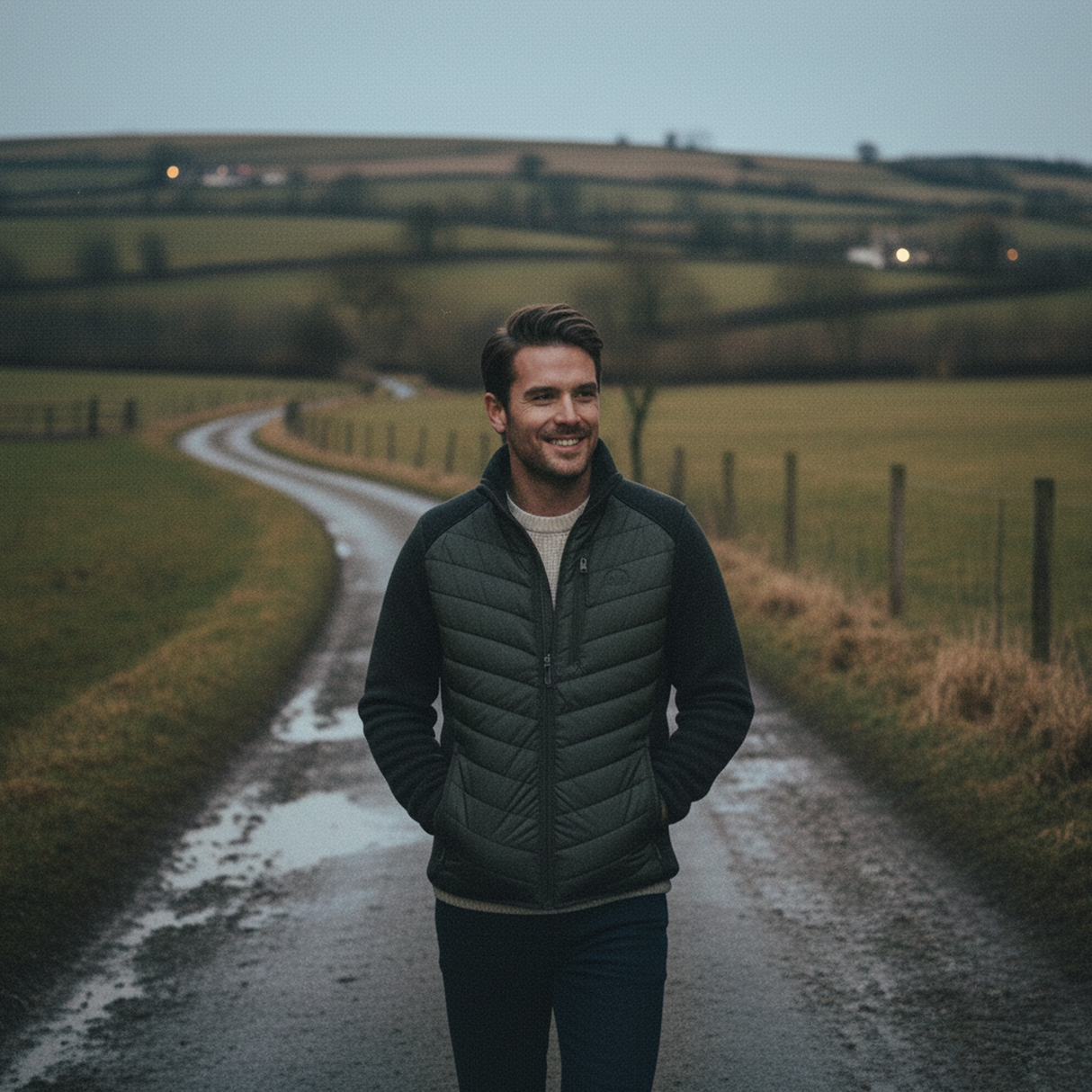 Hazy Blue Kendal Jacket with Fleece Collar