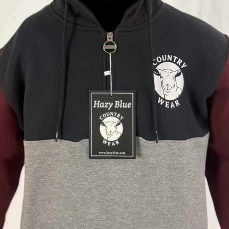 Hazy Blue Keswick Quarter Zip Hoody with Country Wear Sheep Logo - Just £34.99! Shop now at Warwickshire Clothing. 