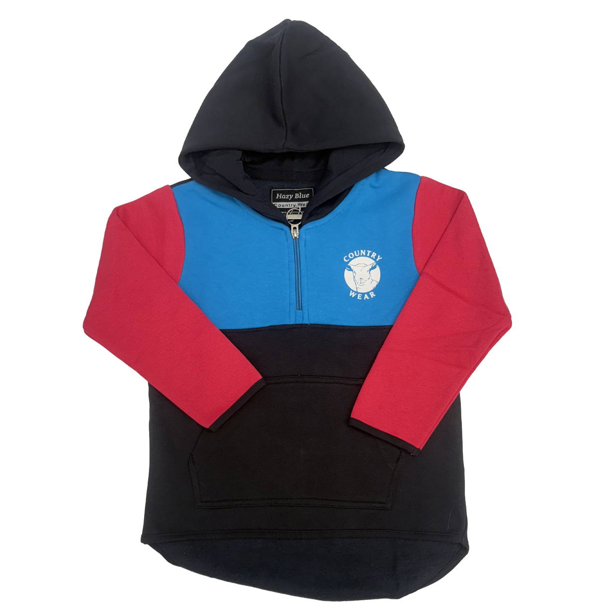 Hazy Blue Keswick Quarter Zip Hoody with Country Wear Sheep Logo - Just £34.99! Shop now at Warwickshire Clothing. 