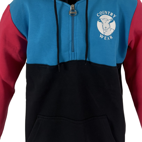 Hazy Blue Keswick Quarter Zip Hoody with Country Wear Sheep Logo - Just £34.99! Shop now at Warwickshire Clothing. 
