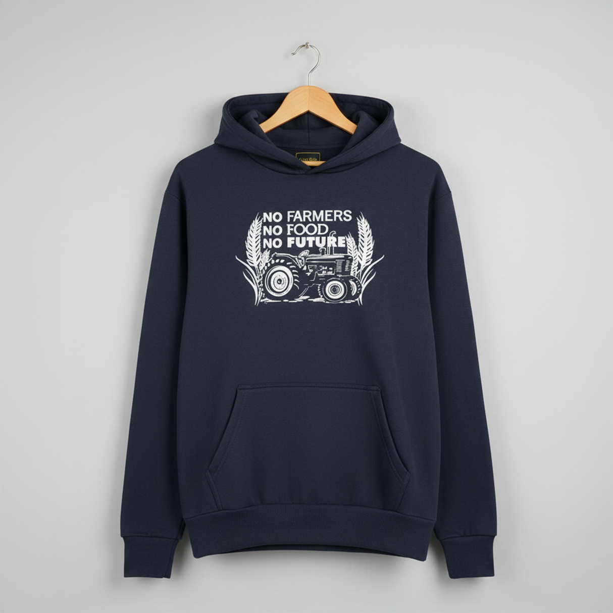 Hazy Blue "No Farmers No Food No Future" Graphic Hoodie – Clarkson Edition