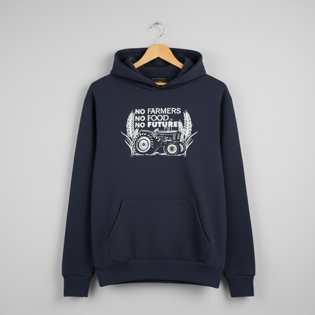Hazy Blue "No Farmers No Food No Future" Graphic Hoodie – Clarkson Edition