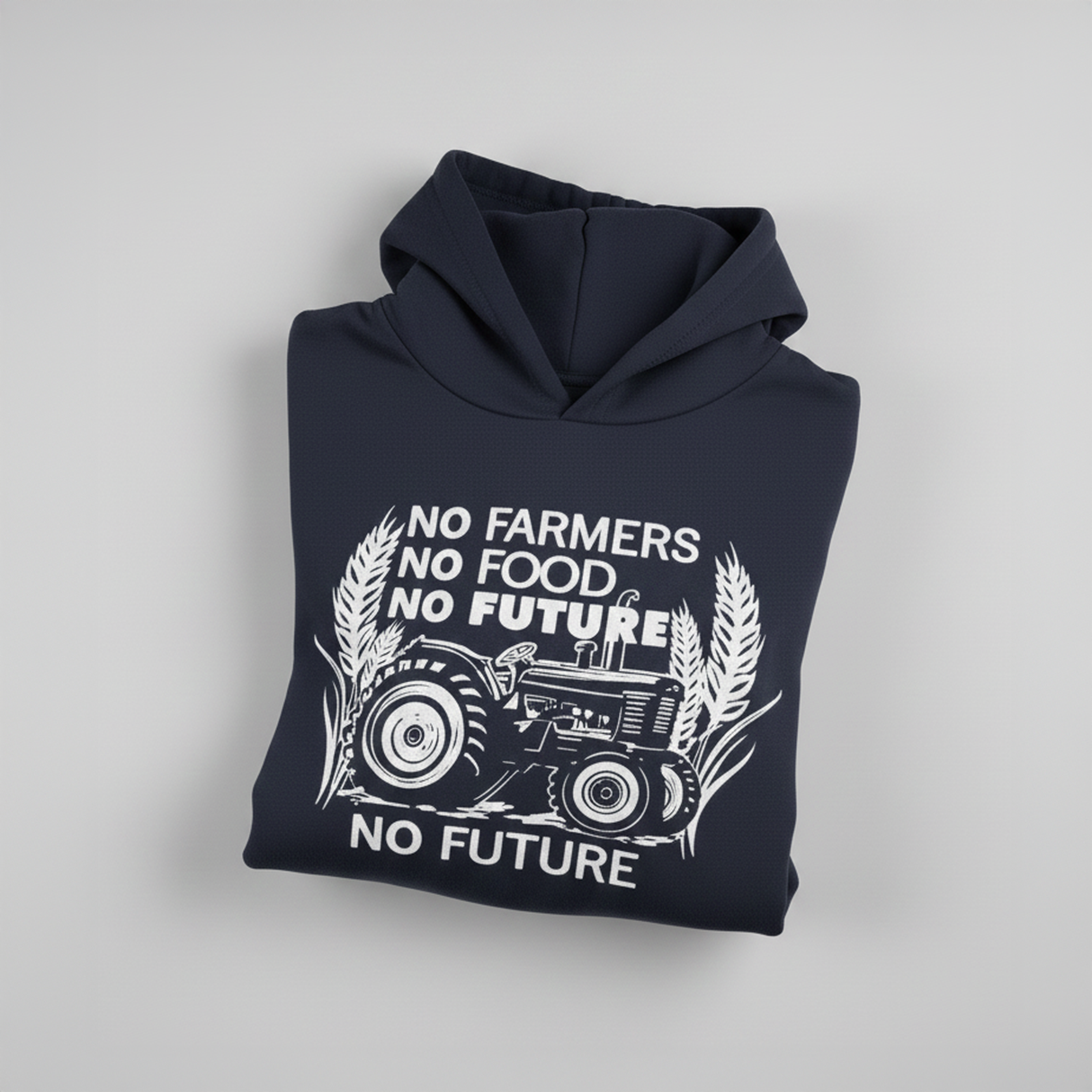 Hazy Blue "No Farmers No Food No Future" Graphic Hoodie – Clarkson Edition