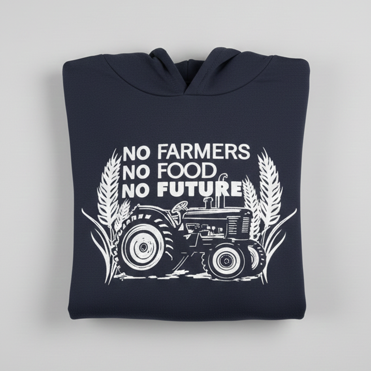 Hazy Blue "No Farmers No Food No Future" Graphic Hoodie – Clarkson Edition