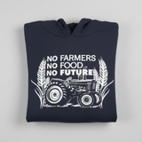 Hazy Blue "No Farmers No Food No Future" Graphic Hoodie – Clarkson Edition