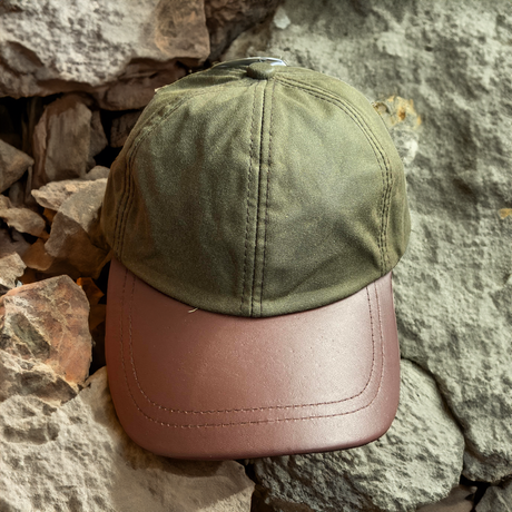 Hazy Blue Leather Peak Wax Waterproof Shooting Cap - Just £14.90! Shop now at Warwickshire Clothing. 