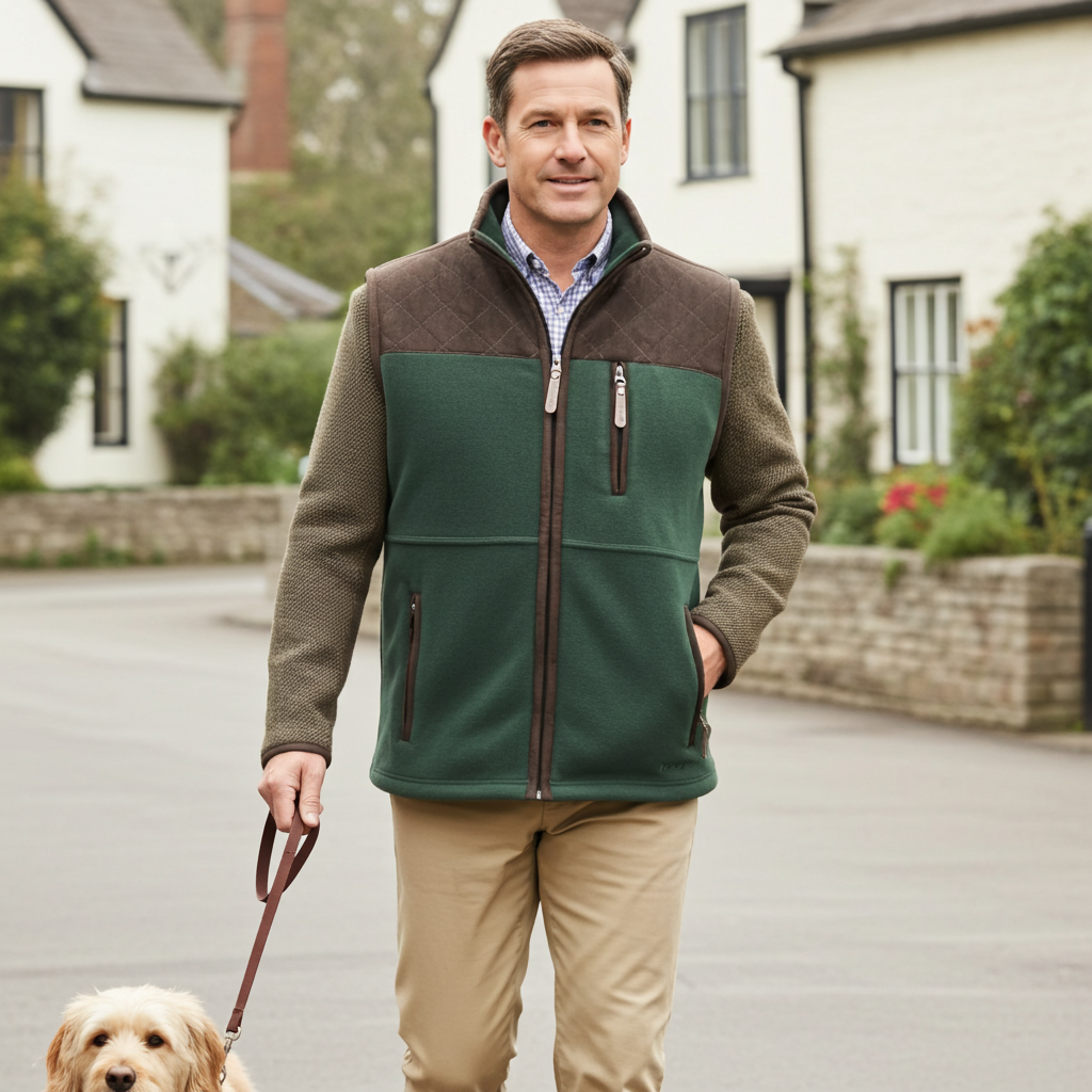 Hazy Blue Denton II Mens Fleece Gilet