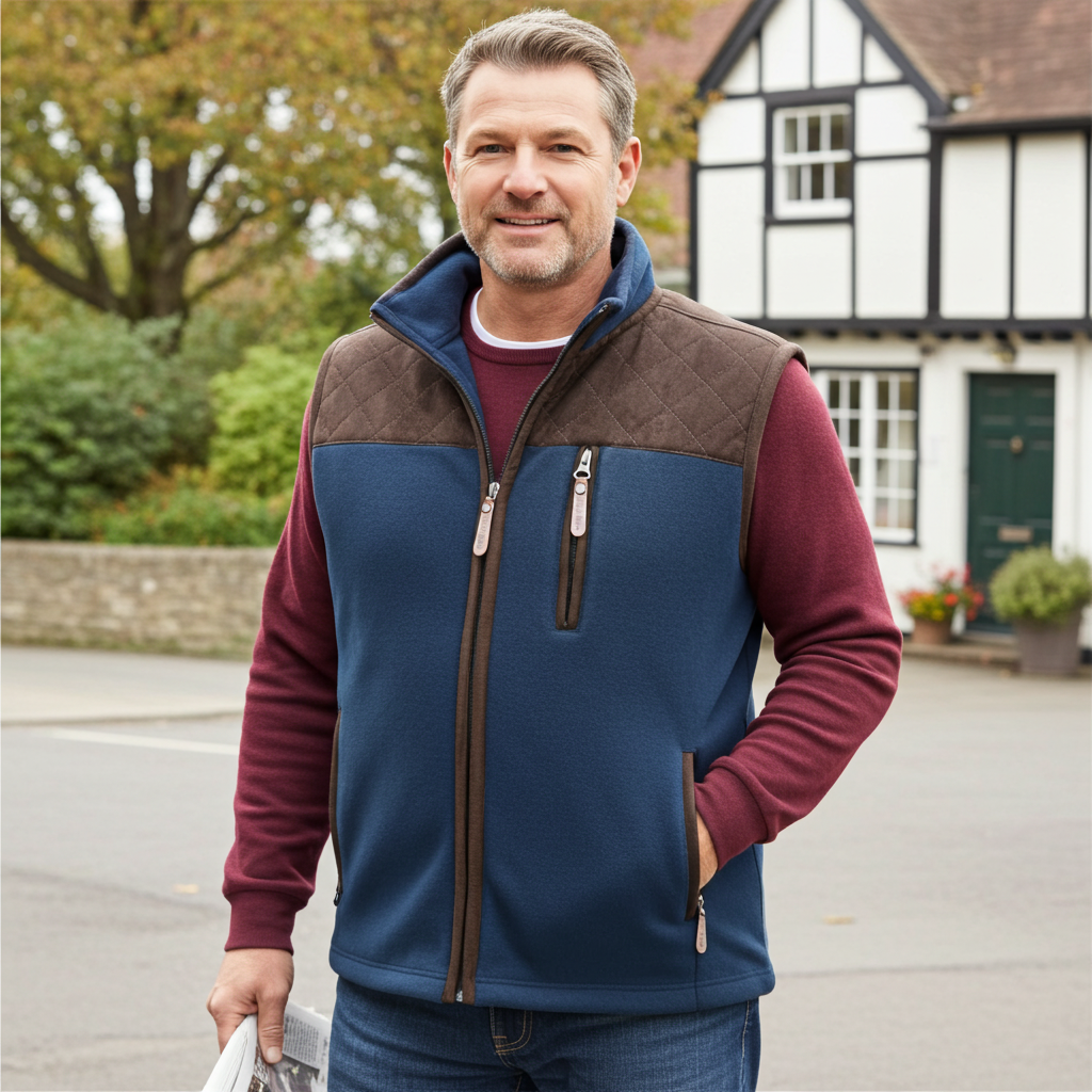 Hazy Blue Denton II Mens Fleece Gilet