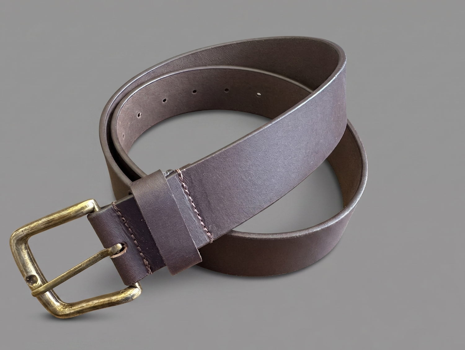 Hazy Blue Genuine Leather Belt - Plain