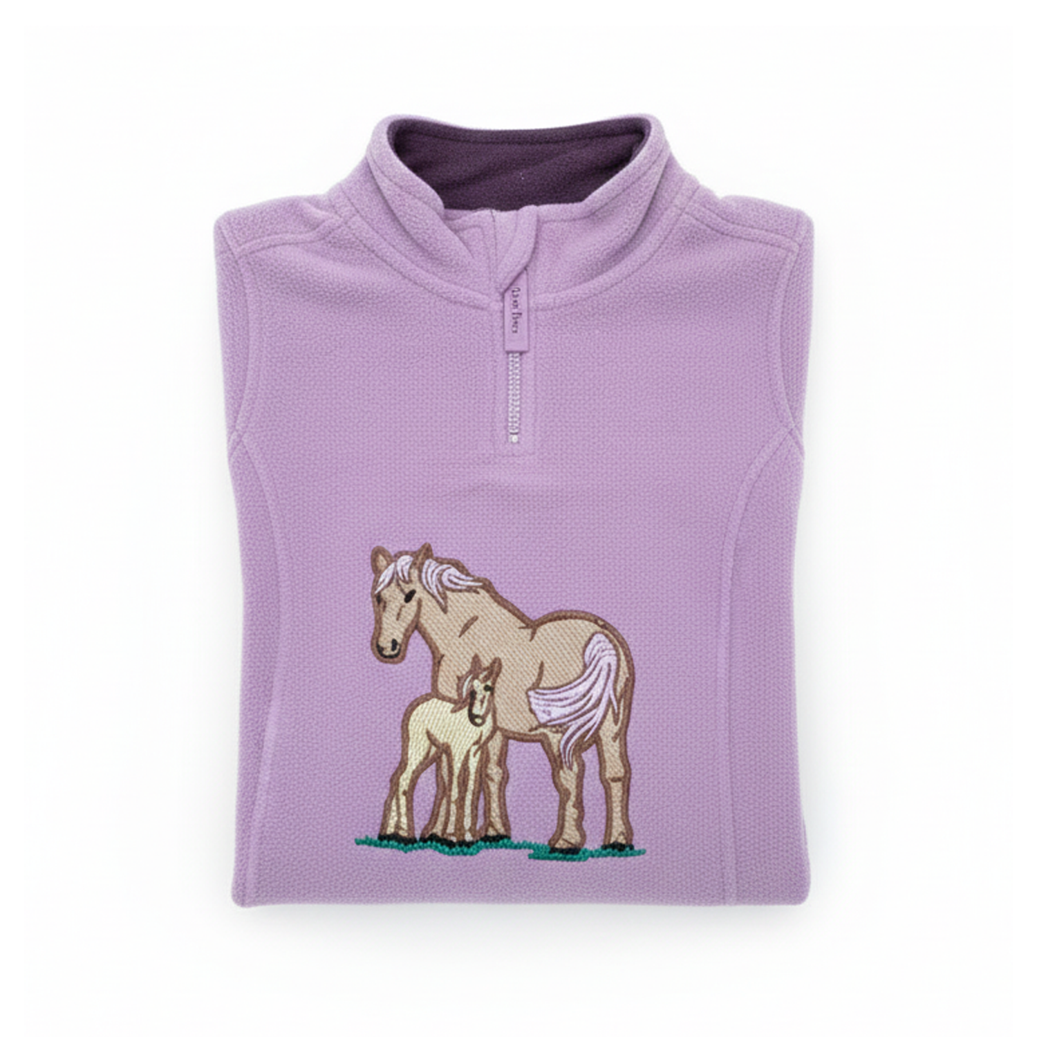 Hazy Blue Kids Half Zip Fleece - Heavyweight Warm Pullover with Horse, Tractor & Digger Motifs (6 Months - 12 Years)