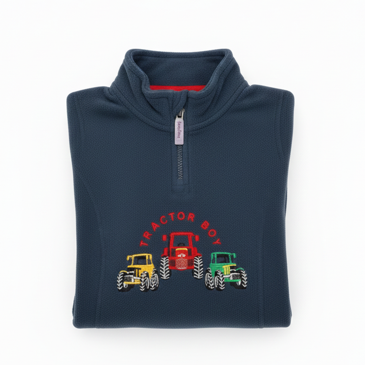 Hazy Blue Kids Half Zip Fleece - Heavyweight Warm Pullover with Horse, Tractor & Digger Motifs (6 Months - 12 Years)