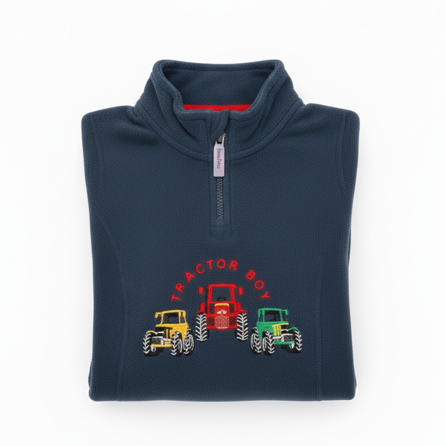 Hazy Blue Kids Half Zip Fleece - Heavyweight Warm Pullover with Horse, Tractor & Digger Motifs (6 Months - 12 Years)