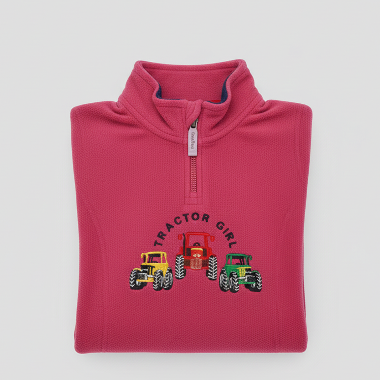 Hazy Blue Kids Half Zip Fleece - Heavyweight Warm Pullover with Horse, Tractor & Digger Motifs (6 Months - 12 Years)