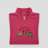 Hazy Blue Kids Half Zip Fleece - Heavyweight Warm Pullover with Horse, Tractor & Digger Motifs (6 Months - 12 Years)