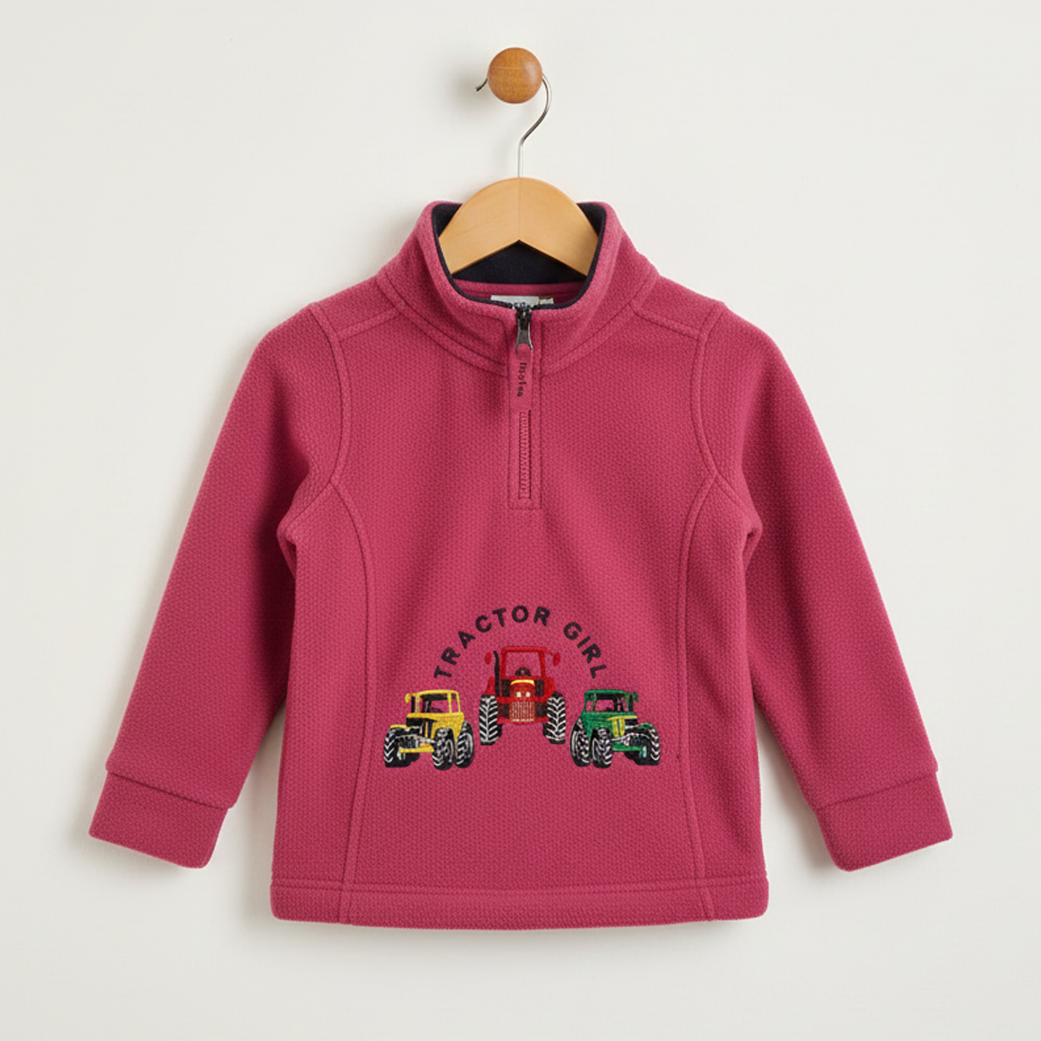 Hazy Blue Kids Half Zip Fleece - Heavyweight Warm Pullover with Horse, Tractor & Digger Motifs (6 Months - 12 Years)