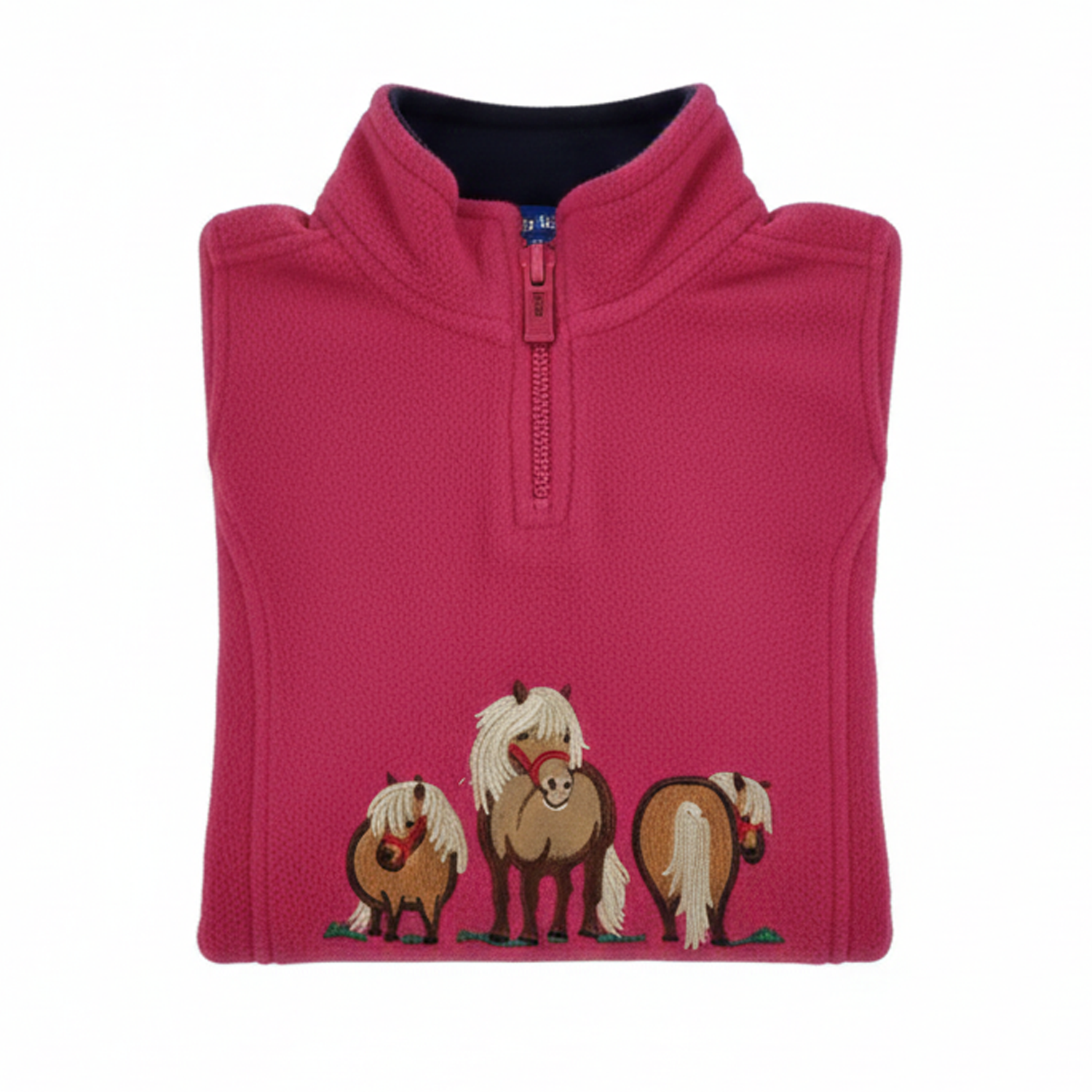 Hazy Blue Kids Half Zip Fleece - Heavyweight Warm Pullover with Horse, Tractor & Digger Motifs (6 Months - 12 Years)