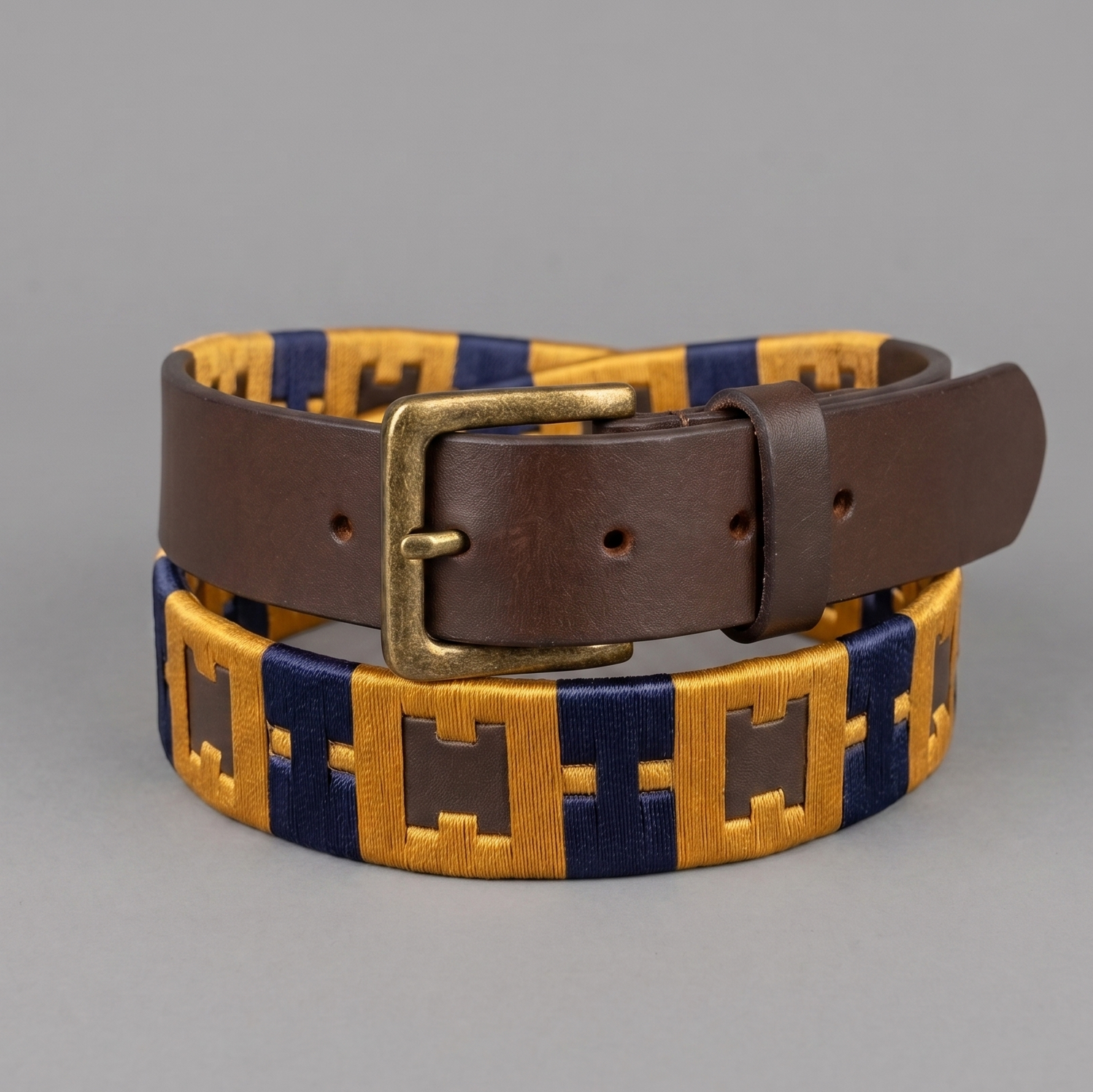 Hazy Blue Brown Leather Polo Belts: Equestrian Style & Everyday Elegance - Mason