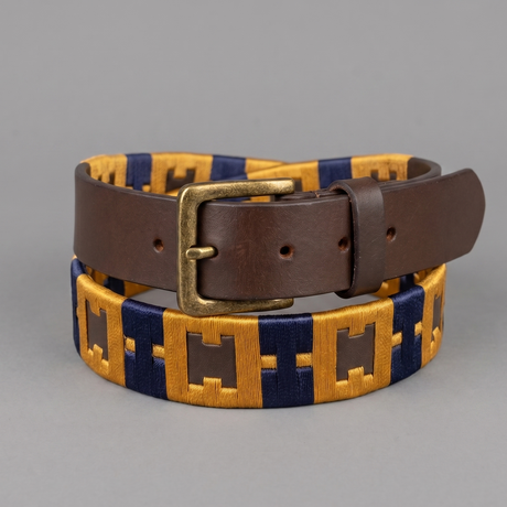Hazy Blue Brown Leather Polo Belts: Equestrian Style & Everyday Elegance - Mason