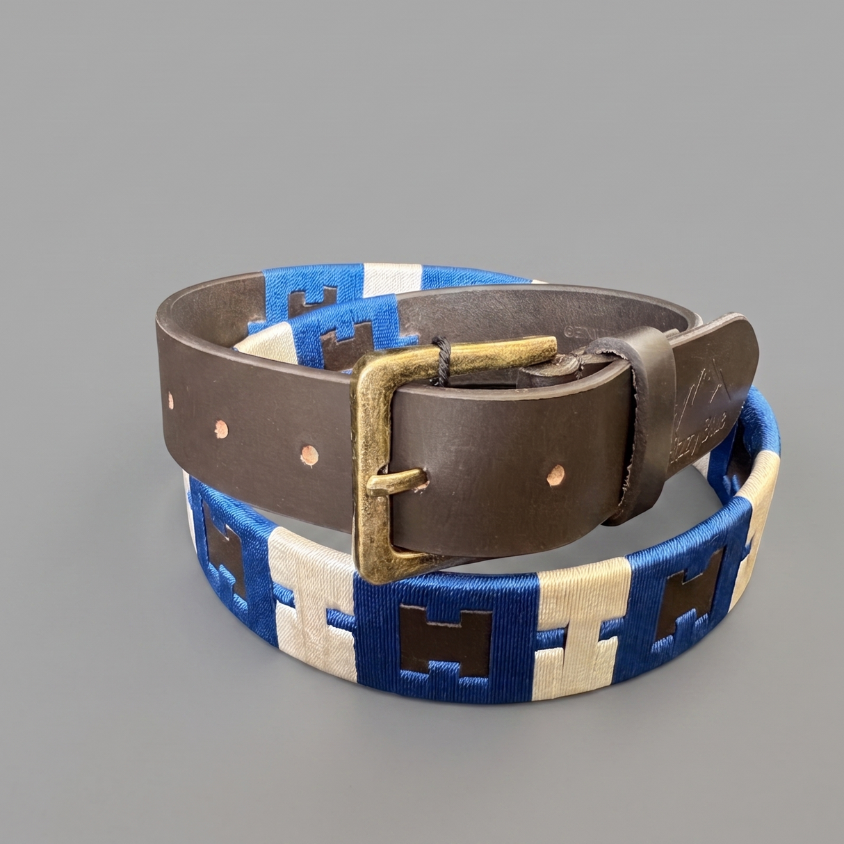Hazy Blue Brown Leather Polo Belts: Equestrian Style & Everyday Elegance - Mason