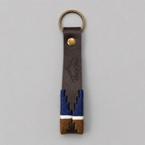 Hazy Blue Leather Loop Polo Key Rings