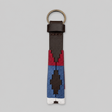 Hazy Blue Leather Loop Polo Key Rings