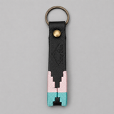Hazy Blue Leather Loop Polo Key Rings
