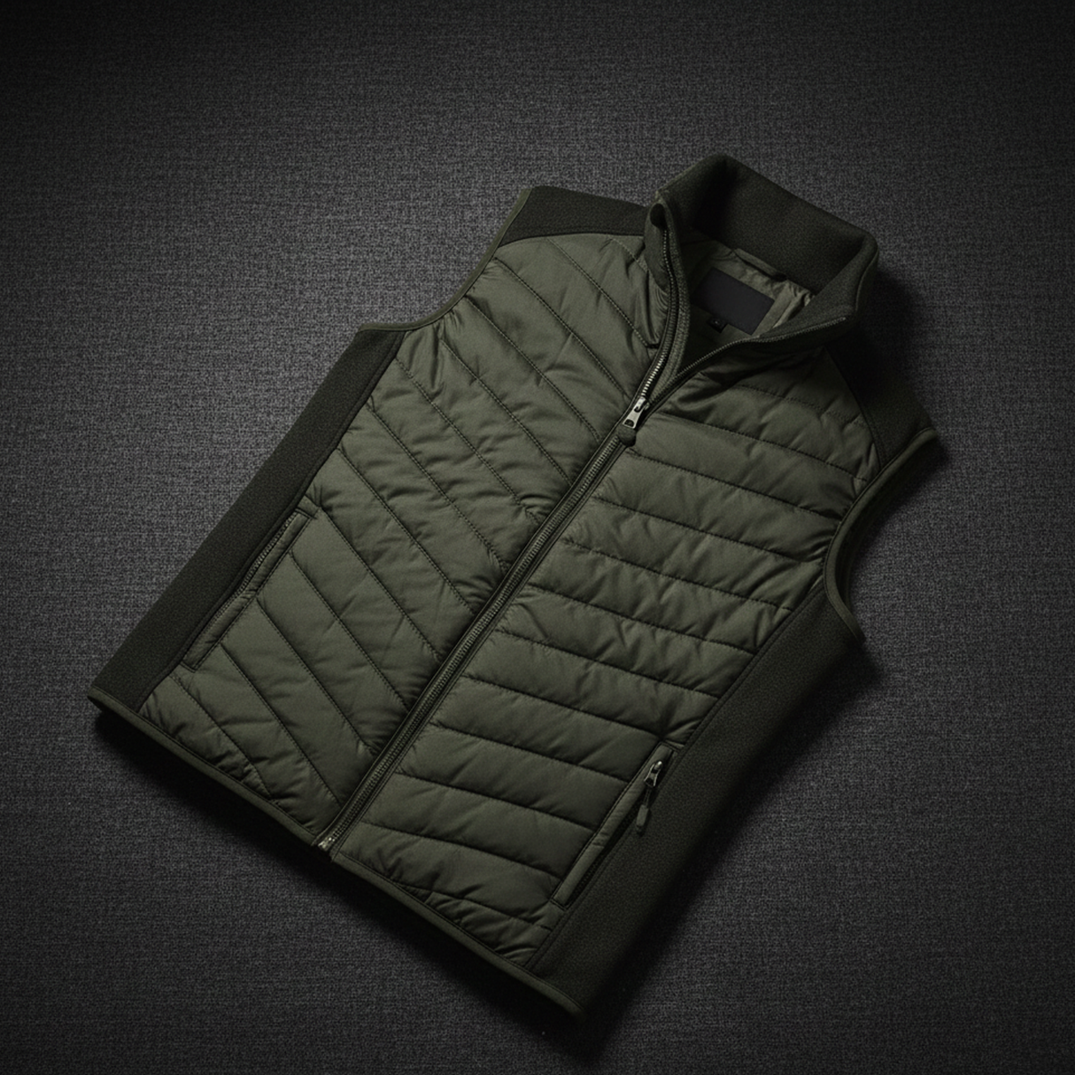 Hazy Blue Windermere Quilted Gilet with Fleece Collar