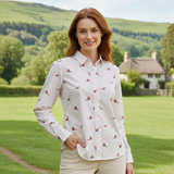 Hazy Blue Womens Long Sleeve Pheasant Shirt - Diana