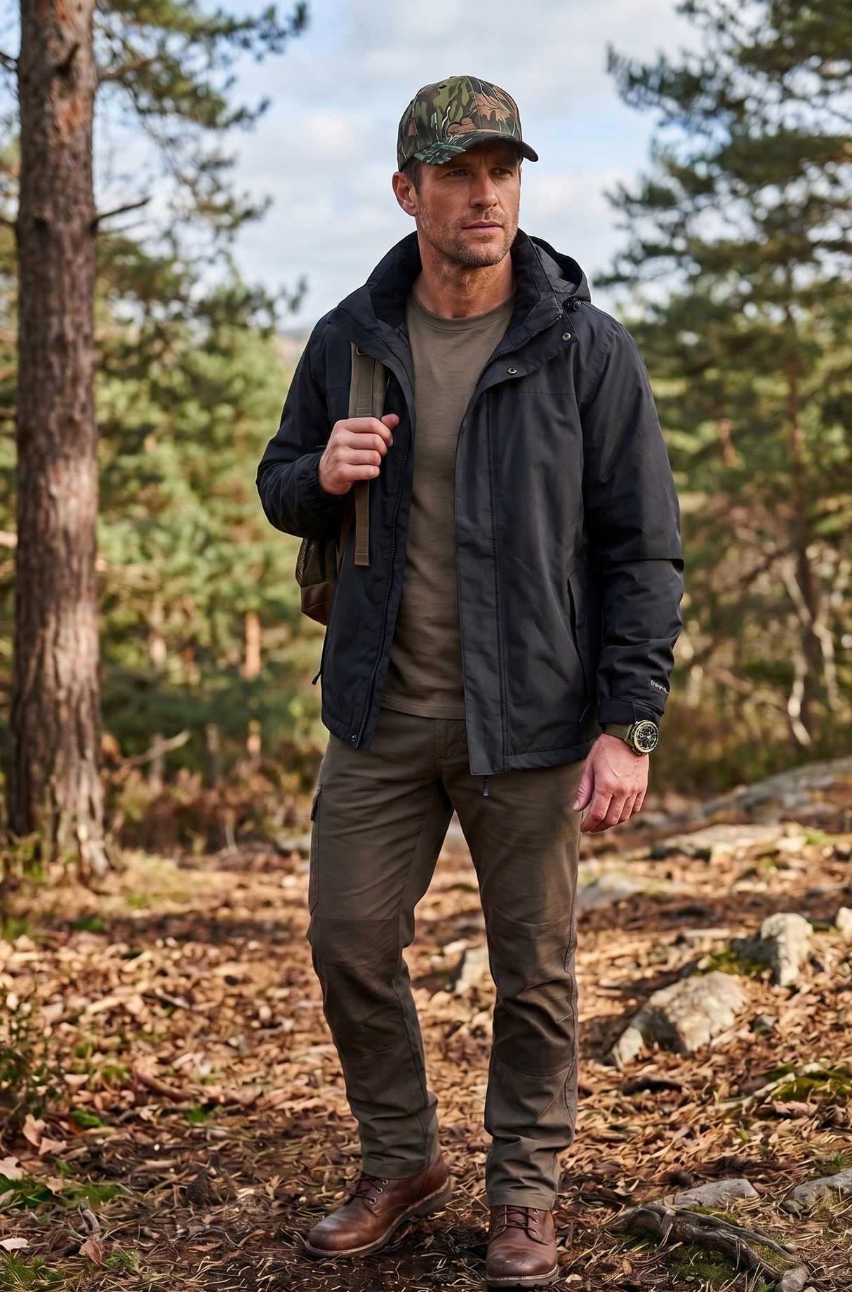 Hazy Blue Men’s Camouflage Cap – Classic Fit, All-Weather Comfort