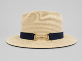 House of Tweed Unisex Paper Straw Hat Fedora Panama Wide Brim - Buckle